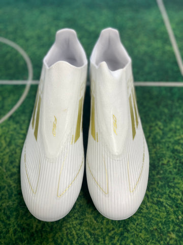 ADIDAS F50 FG LEAGUE LACELESS SOCCER CLEATS - WHITE GOLD