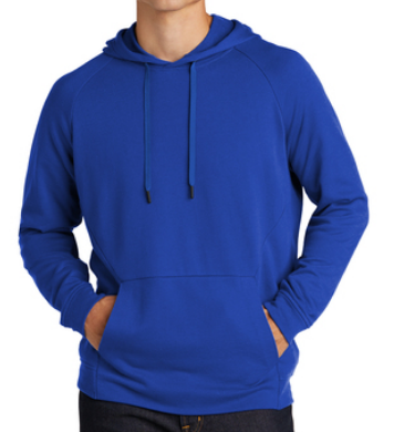 Mens Lightweight French Terry Pullover Hoodie Royal Blue